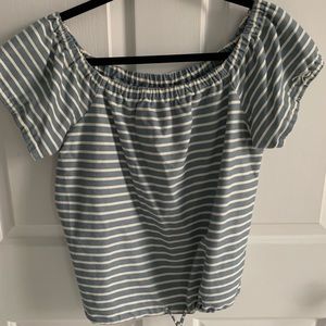Madewell Off the Shoulder Stripe Top